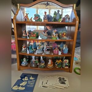 Disney Thimble Magic Collectible Figurines Set With Display Shelf